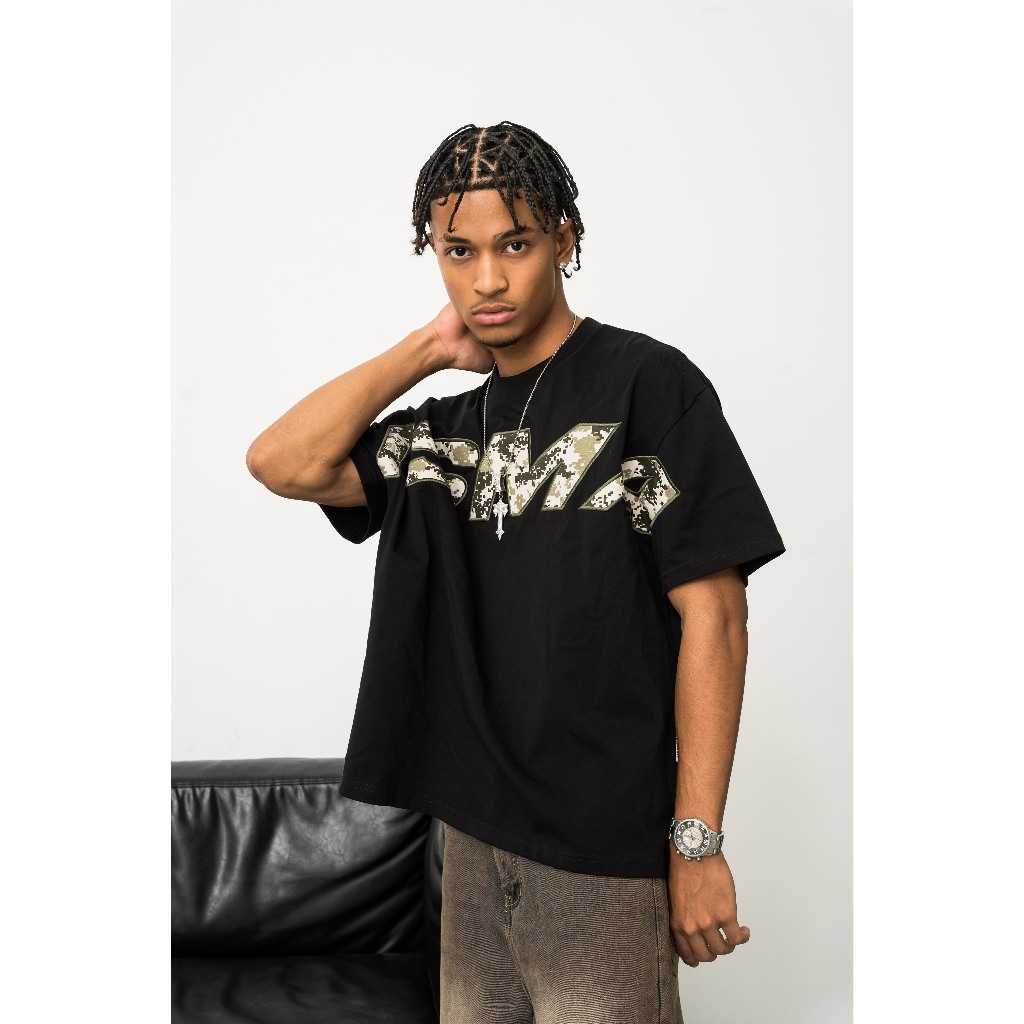 Áo Thun Boxy 280GSM Thêu Camo ISMA Unisex Local Brand - TS044