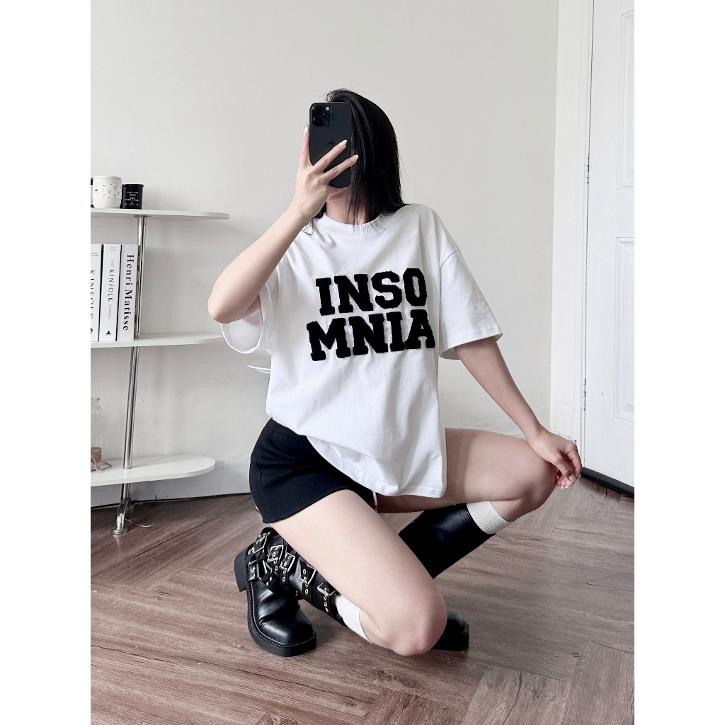 Áo Thun Boxy 280GSM Thêu Xù Ver 1 INSOMNIA Unisex Local Brand - TS026