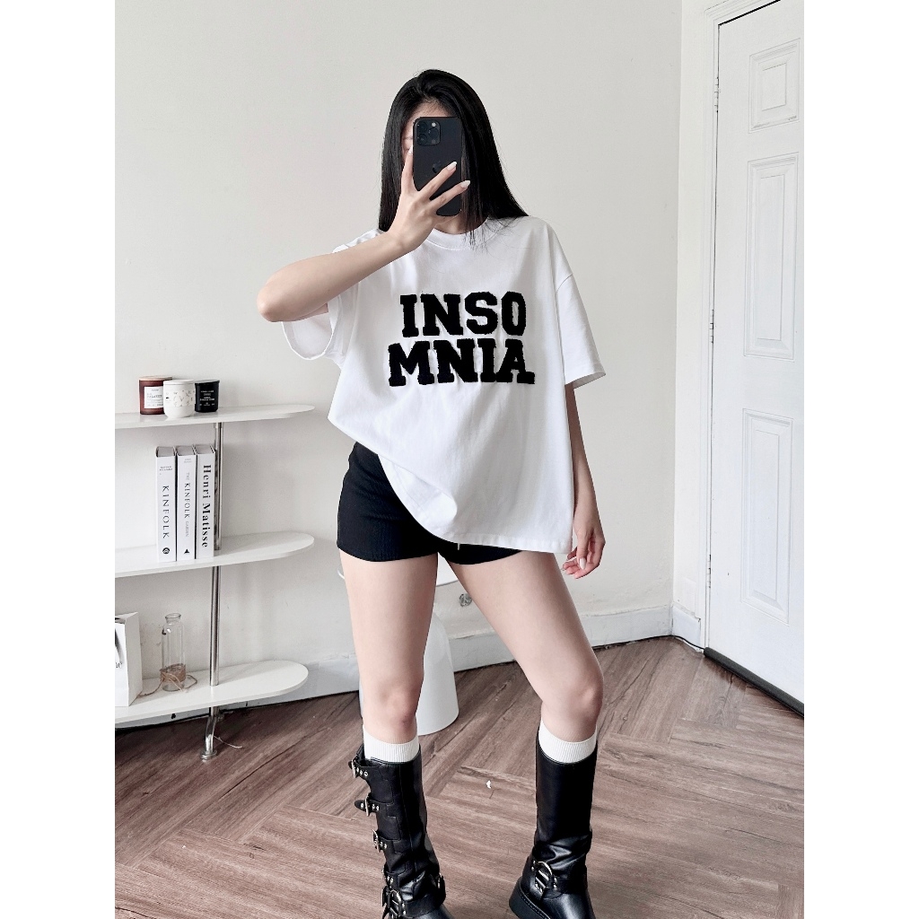 Áo Thun Boxy 280GSM Thêu Xù Ver 1 INSOMNIA Unisex Local Brand - TS026