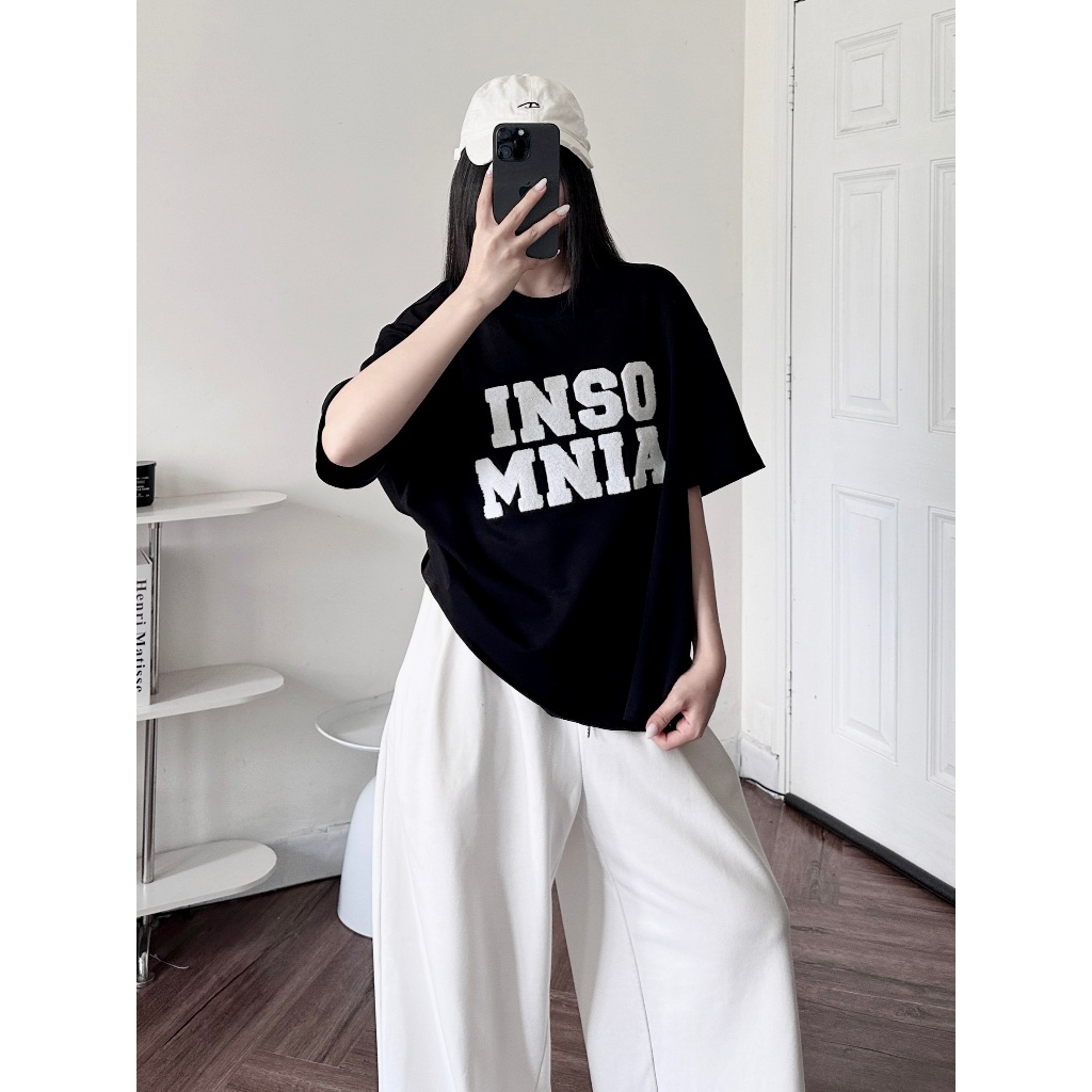 Áo Thun Boxy 280GSM Thêu Xù Ver 1 INSOMNIA Unisex Local Brand - TS026