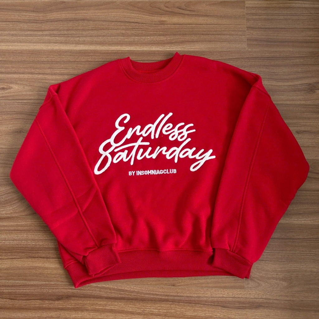 Áo Nỉ Sweater Thêu Xù Endless Saturday INSOMNIA Form Boxy Chất Nỉ Bông Nam Nữ Unisex - HD007