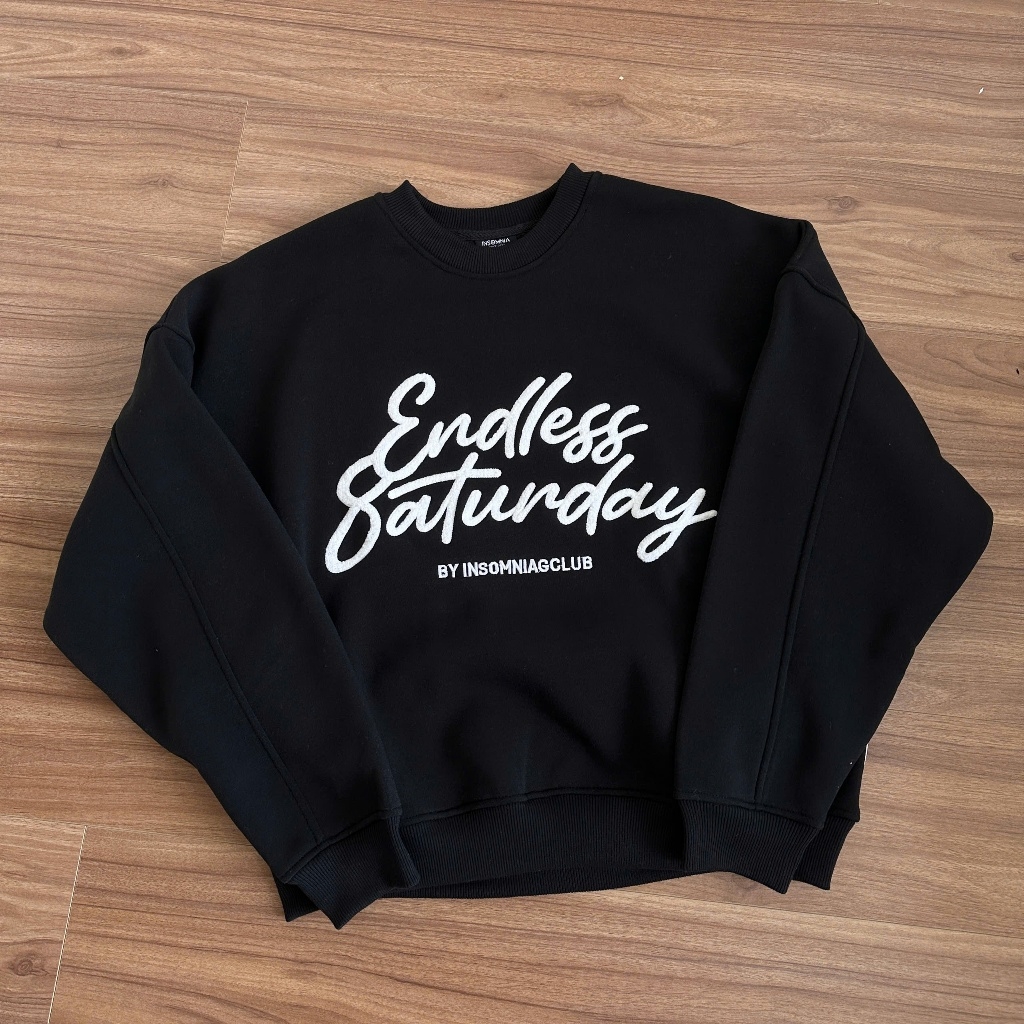 Áo Nỉ Sweater Thêu Xù Endless Saturday INSOMNIA Form Boxy Chất Nỉ Bông Nam Nữ Unisex - HD007
