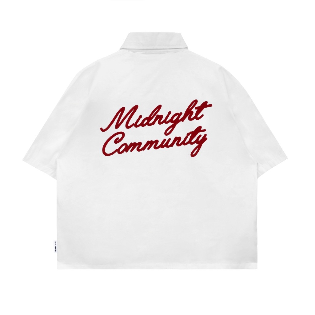 Áo Sơ Mi Boxy Midnight Thêu Len INSOMNIA Kaki Cotton Unisex - TS040