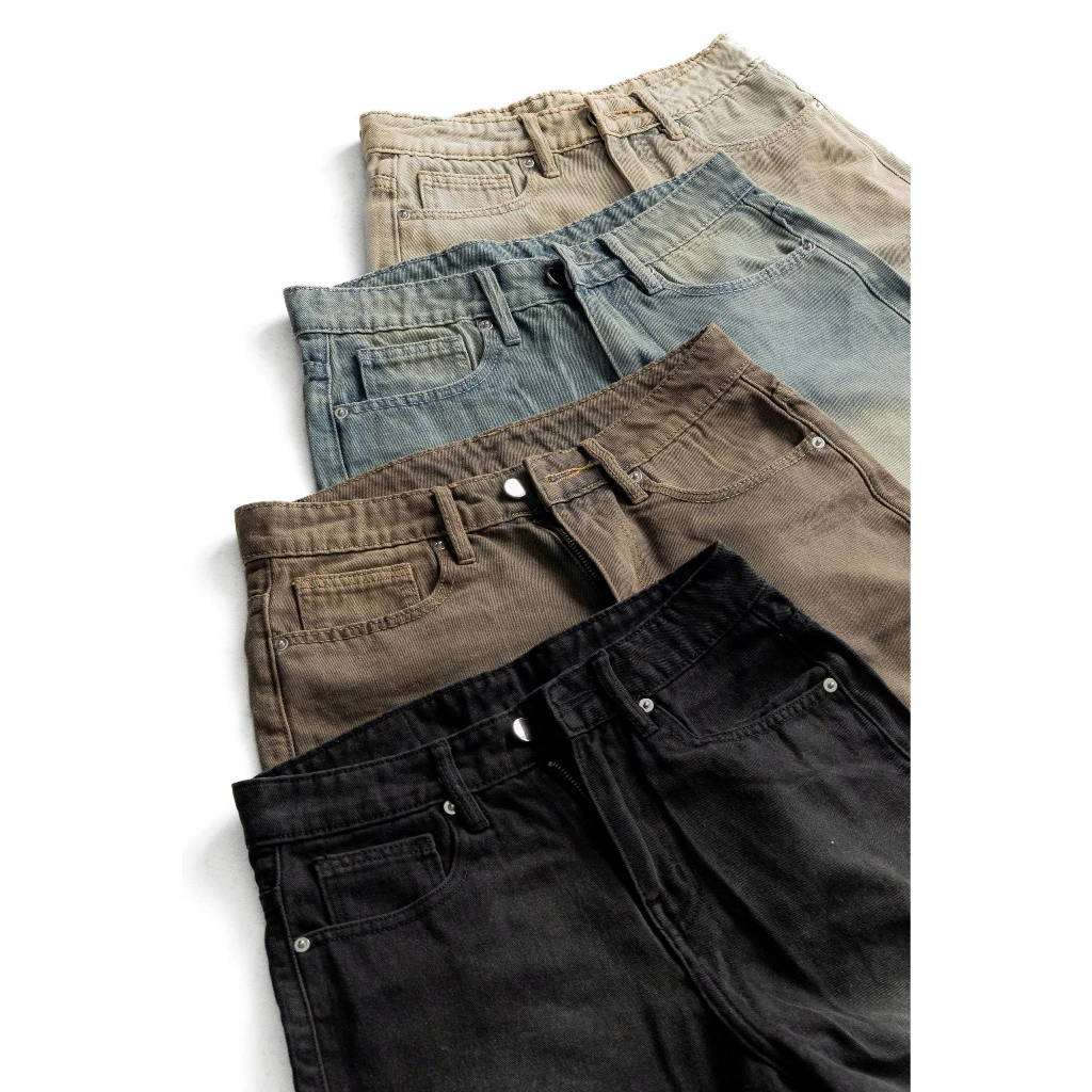 Quần Jean Wash INSOMNIA Ống Suông Rộng Unisex - PS020