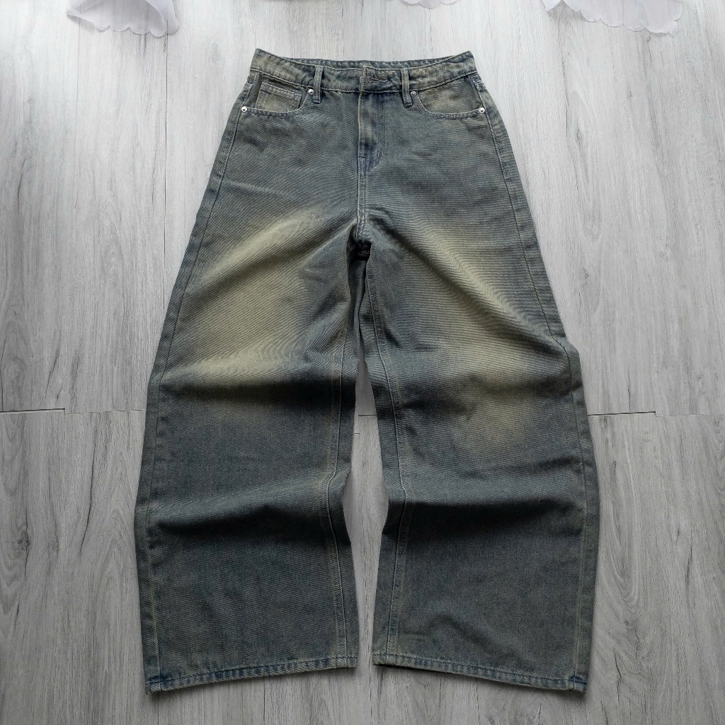 Quần Jean Wash INSOMNIA Ống Suông Rộng Unisex - PS020