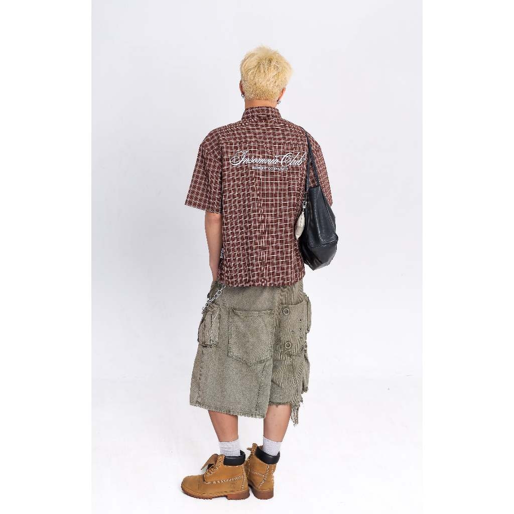 Áo Sơ Mi Caro Thêu Form Boxy Nam Nữ Unisex INSOMNIA - TS056