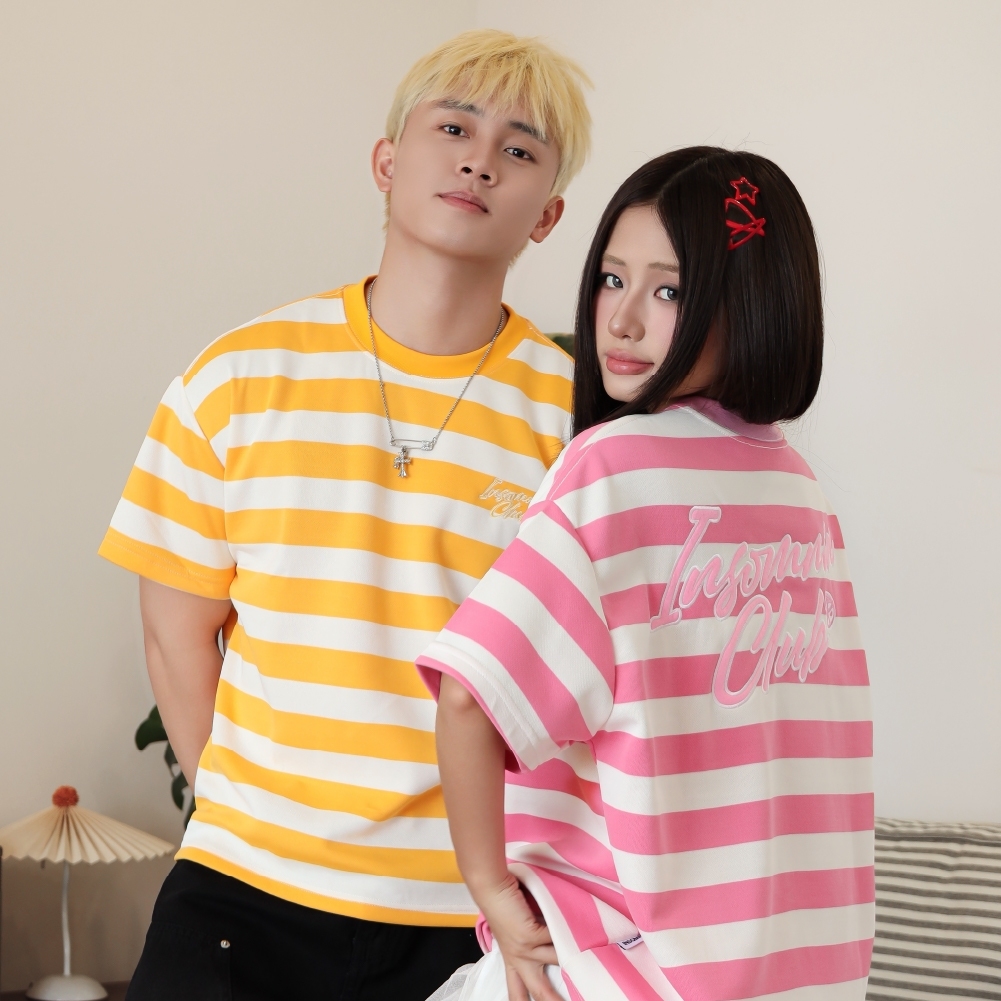 [NEW ARRIVAL] Áo Thun Sọc Thêu Đắp Chữ INSOMNIA Form Boxy Unisex - TS059