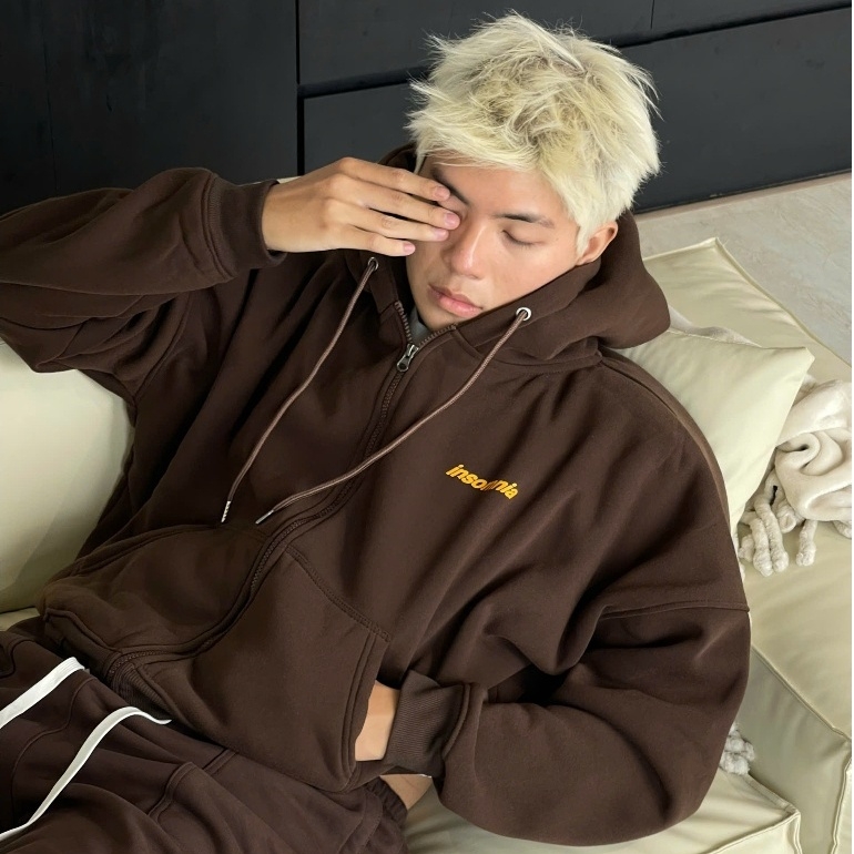 [NEW ARRIVAL] Áo Khoác Nỉ Bông Hoodie Zip INSOMNIA Form Boxy Cánh Dơi - HD015