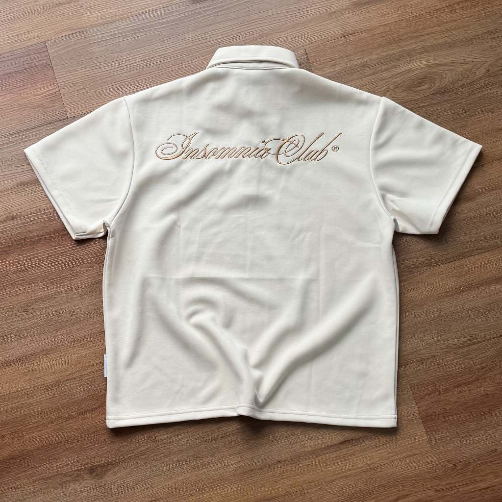 [NEW ARRIVAL] Áo Polo Boxy Nỉ 2 Da Thêu INSOMNIA CLUB Chống Nhăn, Không Xù Lông - TS063