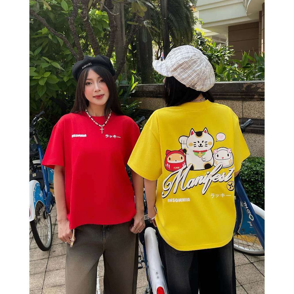 [NEW ARRIVAL] Áo Thun Boxy In Phồng Lucky Cat Manifest INSOMNIA CLUB 250Gsm Cotton - TS067