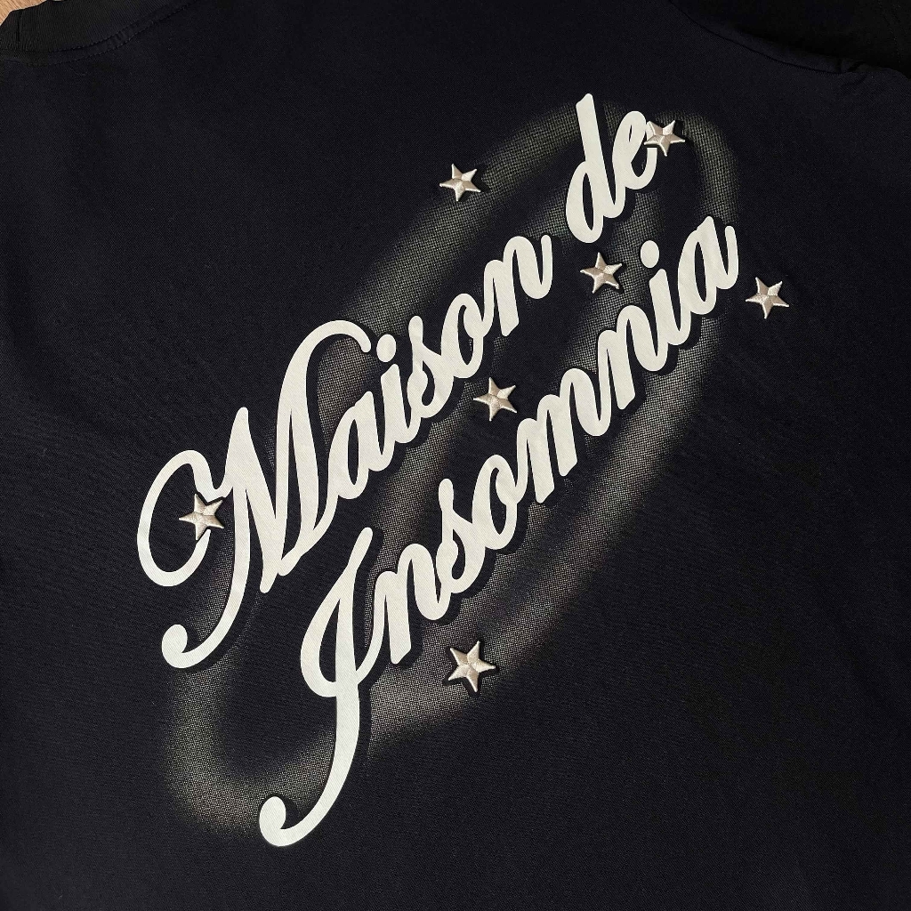 [NEW ARRIVAL] Áo Thun Boxy Thêu 3D Maison Star INSOMNIA CLUB 250Gsm Cotton - TS066