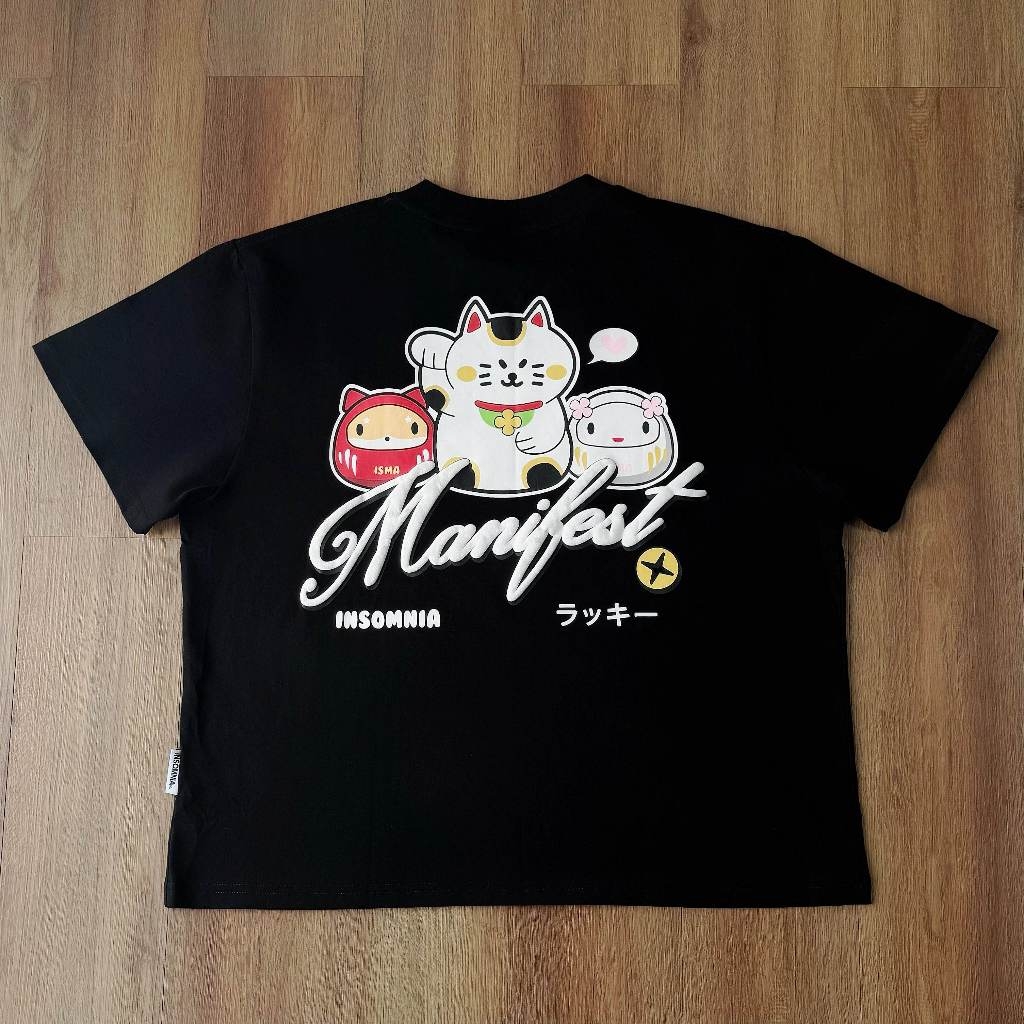 [NEW ARRIVAL] Áo Thun Boxy In Phồng Lucky Cat Manifest INSOMNIA CLUB 250Gsm Cotton - TS067
