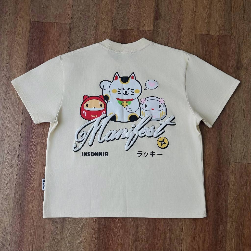 [NEW ARRIVAL] Áo Thun Boxy In Phồng Lucky Cat Manifest INSOMNIA CLUB 250Gsm Cotton - TS067