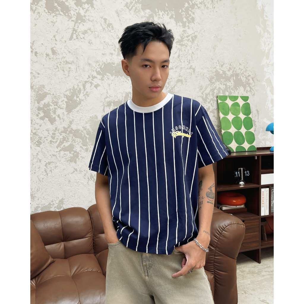 [NEW ARRIVAL] Áo Thun Boxy Cotton Sọc Bóng Chày 