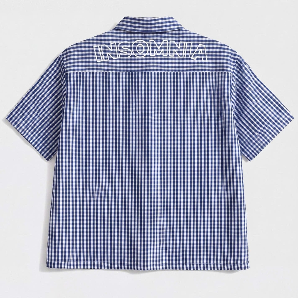 [NEW ARRIVAL] Áo Sơ Mi Caro Thêu Form Boxy Nam Nữ Unisex Thêu Viền INSOMNIA - TS074