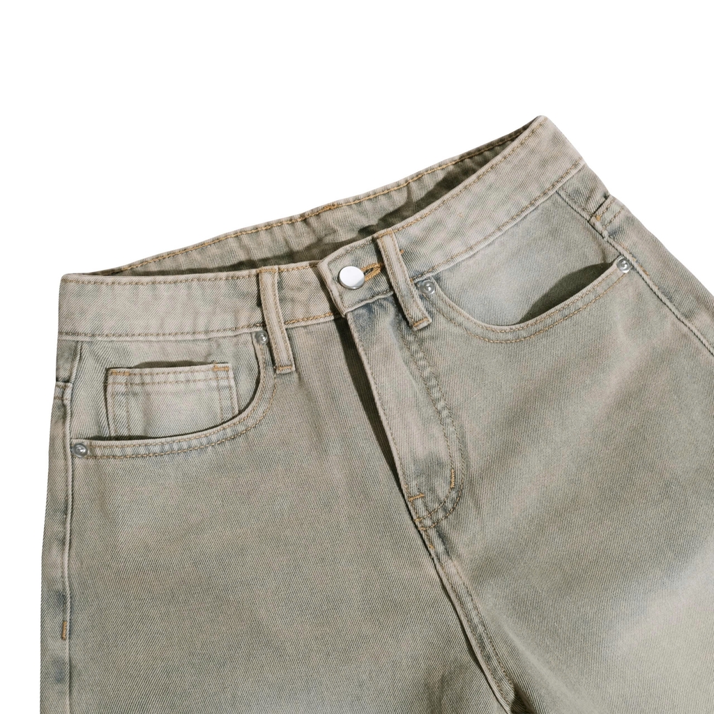 Quần Jean Wash INSOMNIA Form Lửng Ống Rộng Unisex - PS021