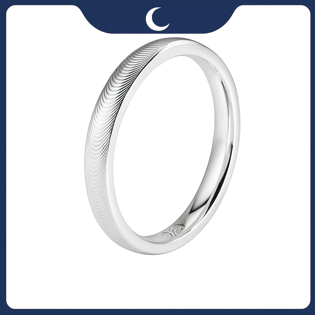 Nhẫn bạc 925 Luna Jewelry unisex hiệu ứng mắt mèo 3mm