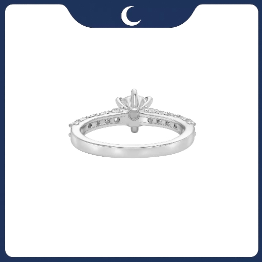 Nhẫn bạc 925 đính Đá Moissanite 5.5mm thiết kế viền tinh xảo Luna Jewelry
