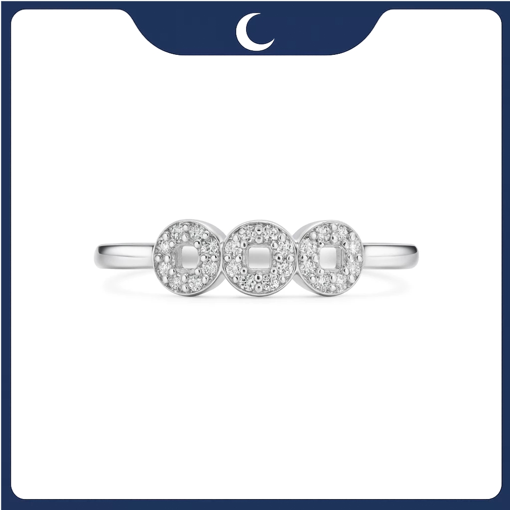 Nhẫn bạc 925 Ba Đồng Tiền Phong Thuỷ Luna Jewelry