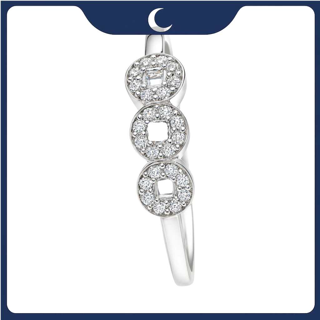 Nhẫn bạc 925 Ba Đồng Tiền Phong Thuỷ Luna Jewelry