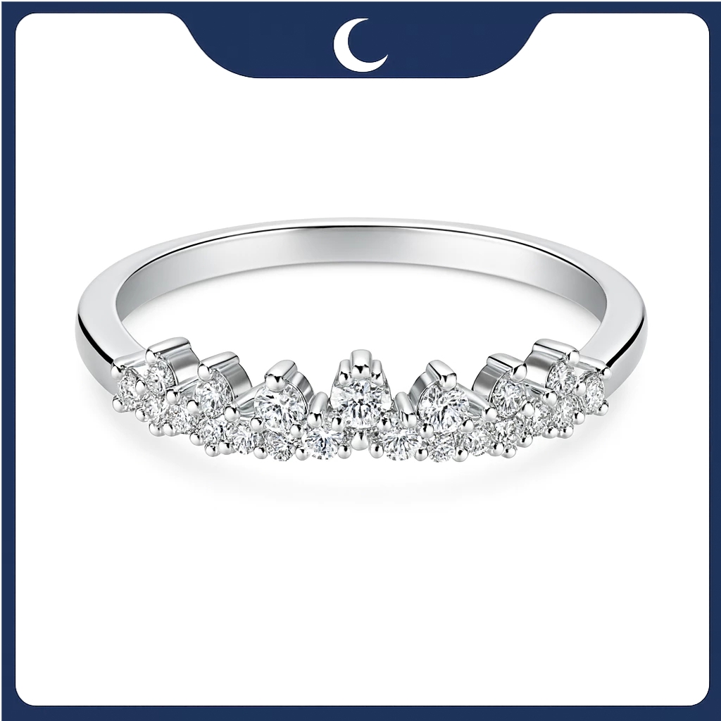 Nhẫn bạc 925 vương miện đính đá nhỏ Luna Jewelry
