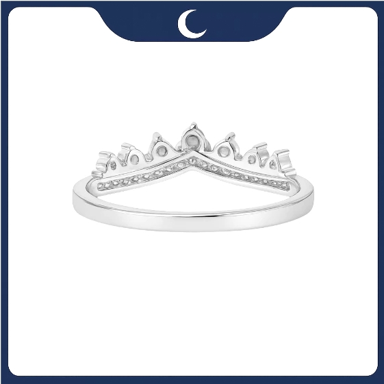 Nhẫn bạc 925 vương miện đính đá nhỏ Luna Jewelry
