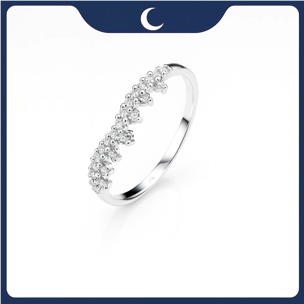 Nhẫn bạc 925 vương miện đính đá nhỏ Luna Jewelry