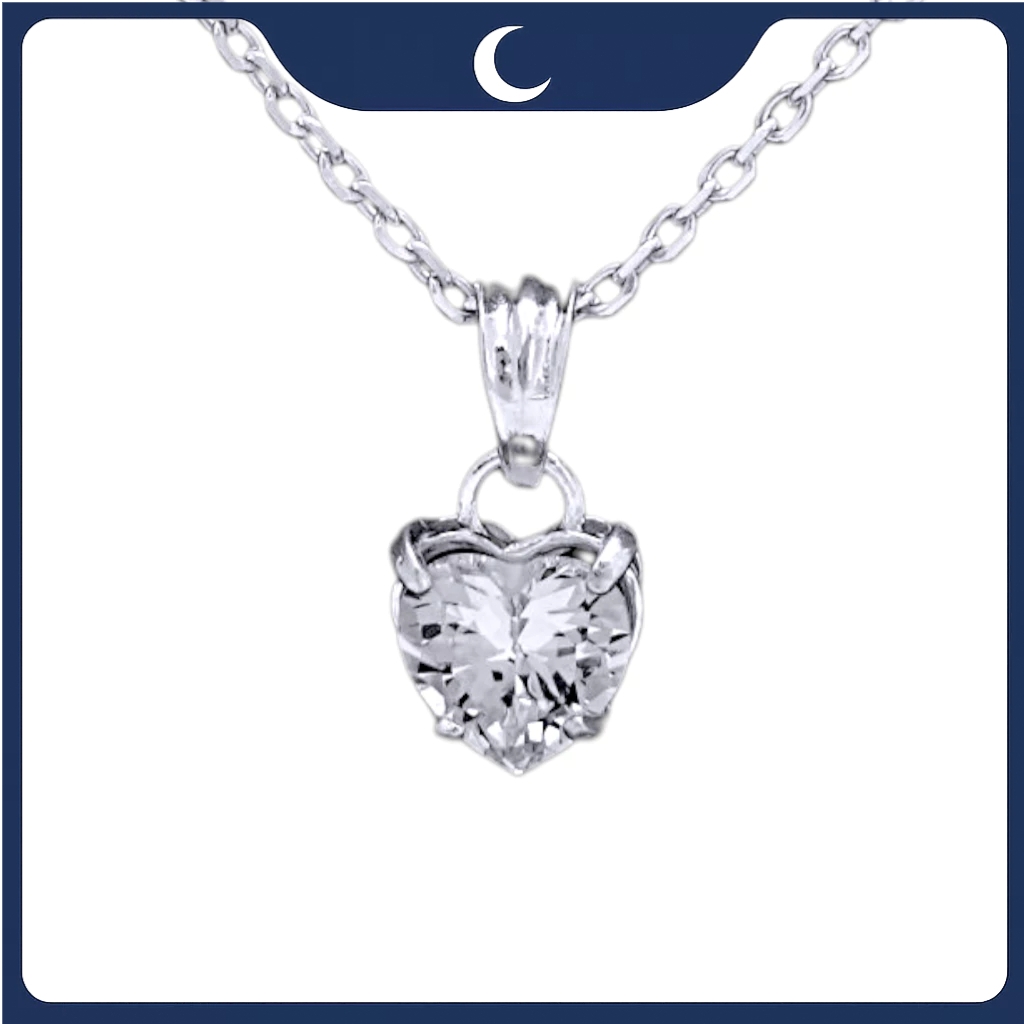 Mặt dây chuyền bạc 925 Luna Jewelry Đá CZ trái tim Heart Cut