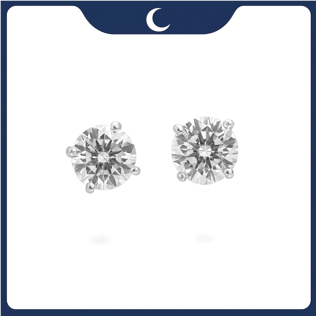 Khuyên tai bạc 925 Đá CZ 5mm basic Luna Jewelry