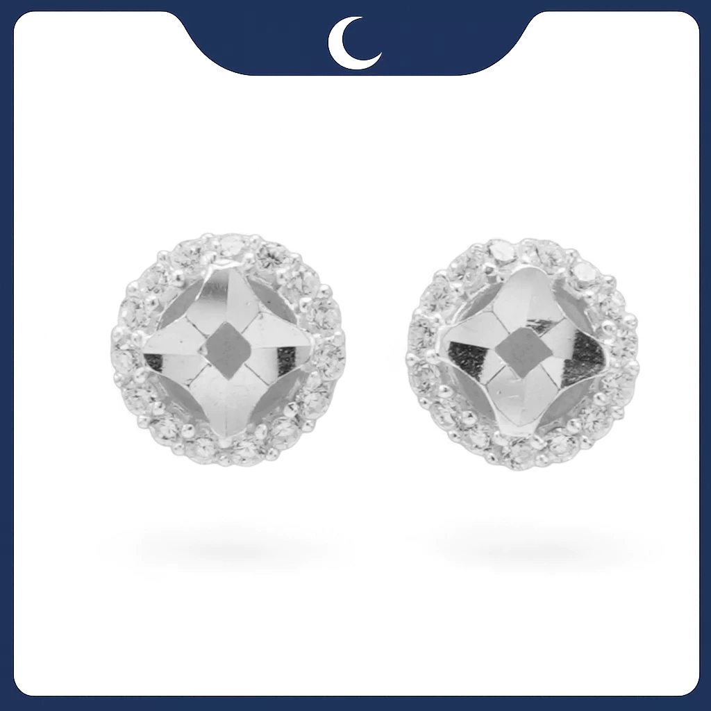 Khuyên tai bạc 925 Luna Jewelry dạng chuôi kim tiền may mắn