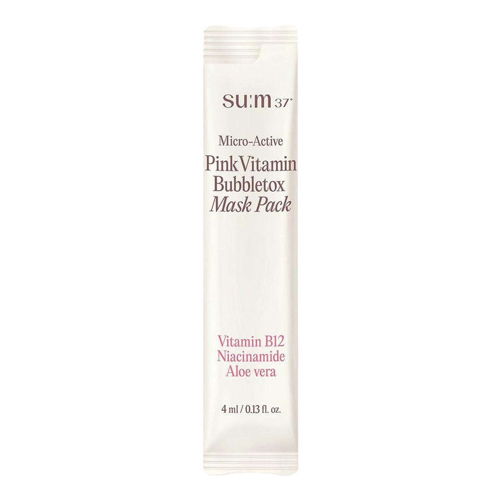 Mặt Nạ Sủi Bọt Sum37 Micro Active Pink Vitamin Bubbletox Mask Pack 4ml