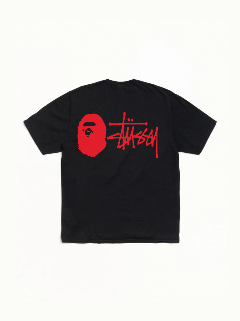 Stussy x BAPE Ill Collaboration Ape Head Tee