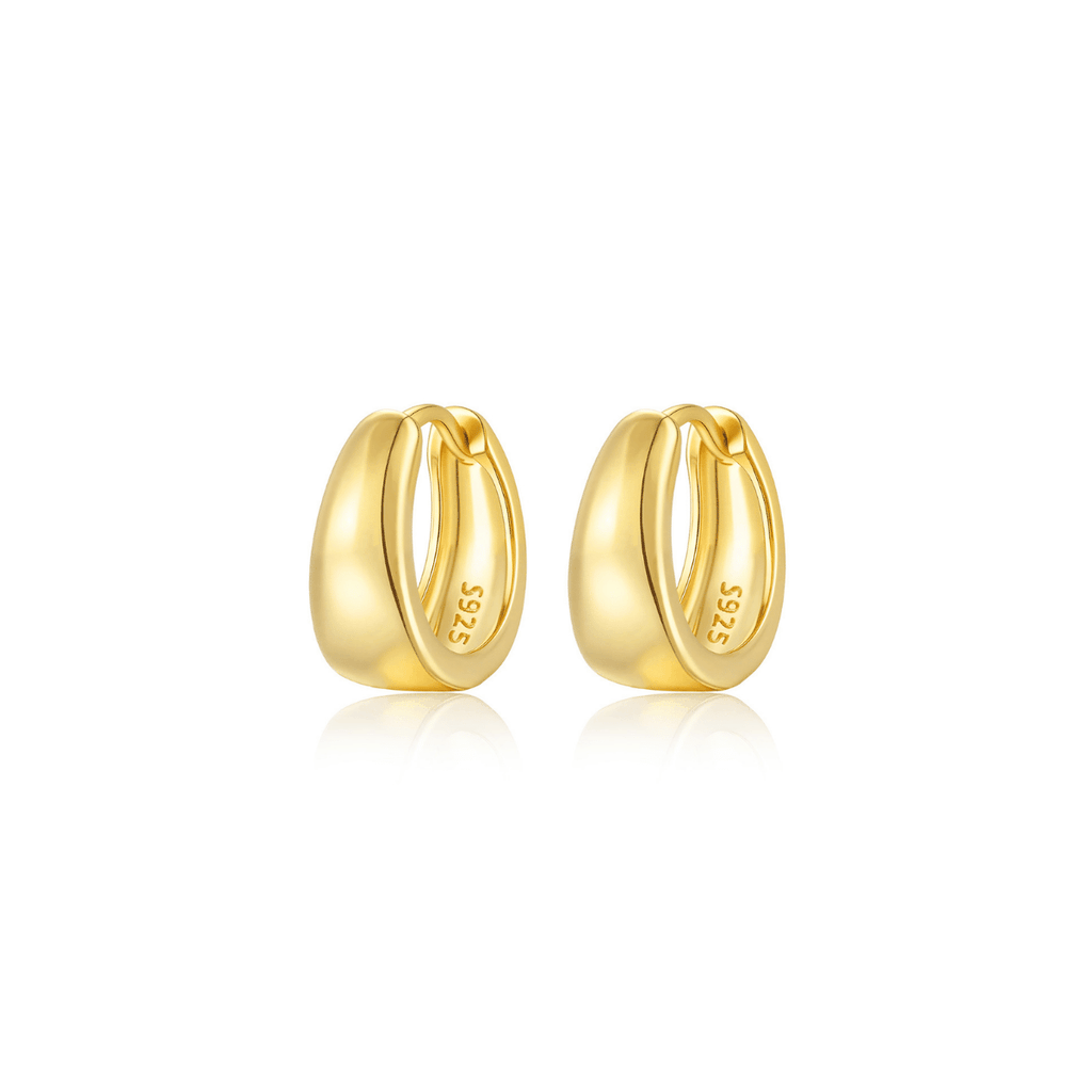Classic Chunky Hoop Earrings | Khuyên Tai Sterling Silver 925 Phủ Bạch Kim/Vàng 18K