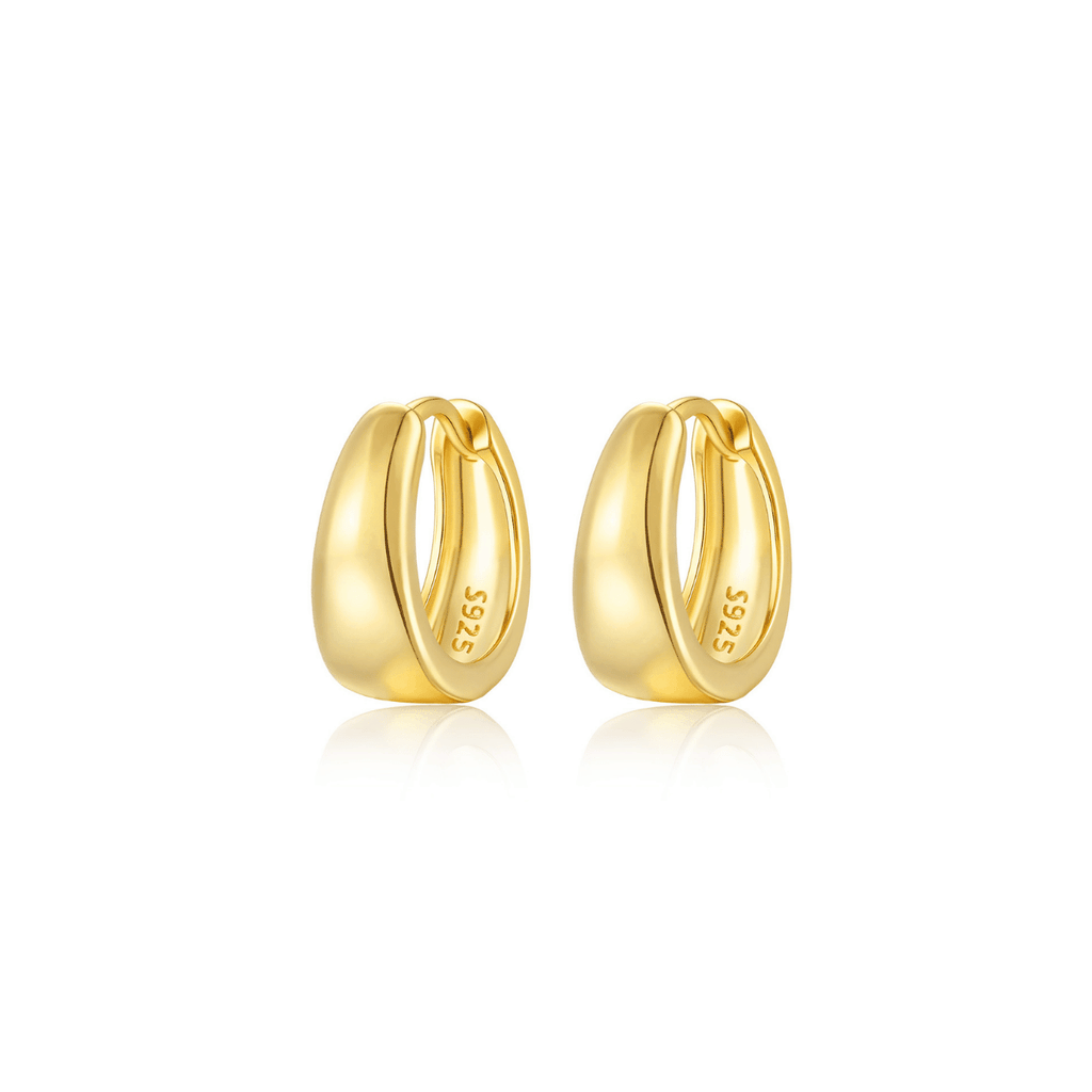 Classic Chunky Hoop Earrings | Khuyên Tai Sterling Silver 925 Phủ Bạch Kim/Vàng 18K
