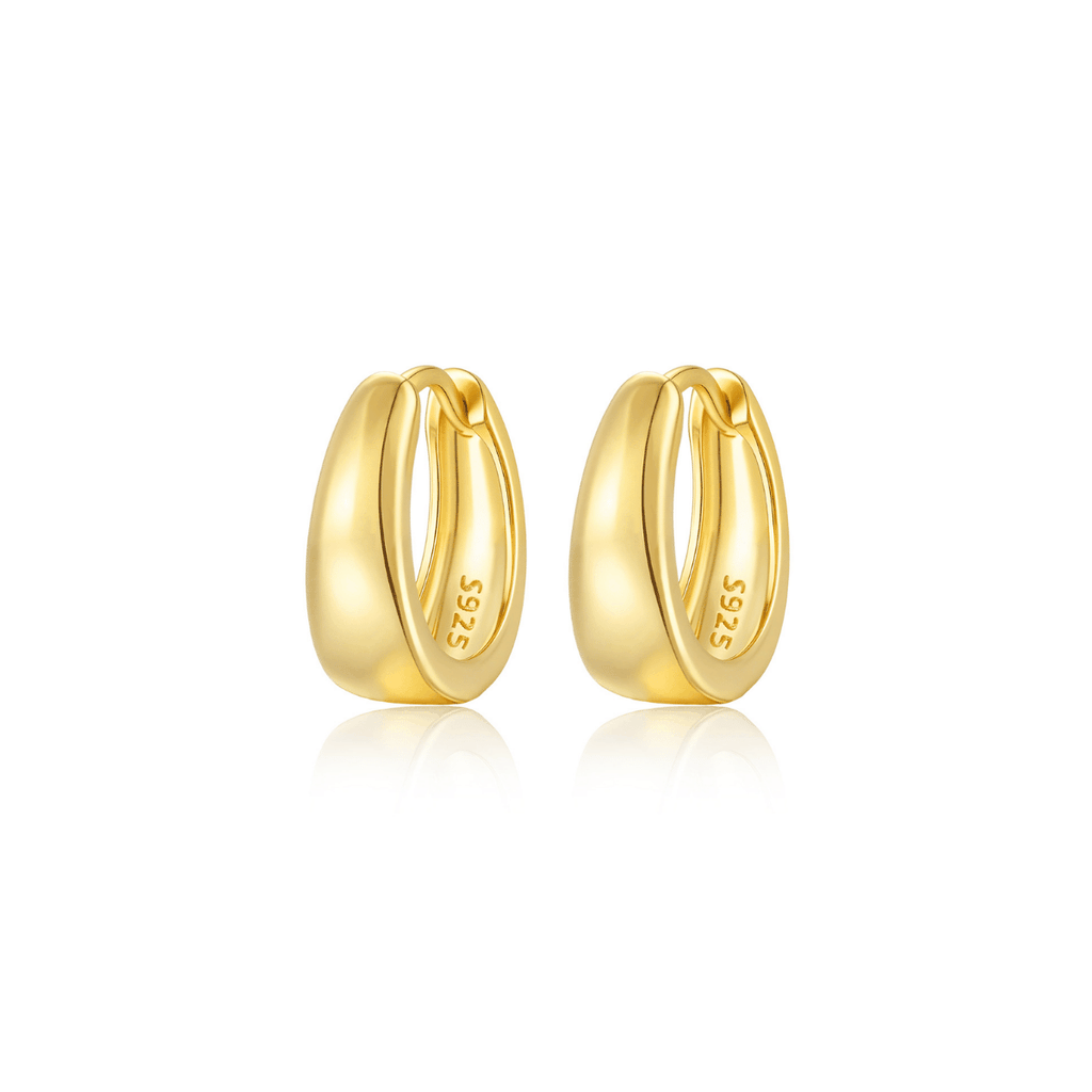 Classic Chunky Hoop Earrings | Khuyên Tai Sterling Silver 925 Phủ Bạch Kim/Vàng 18K