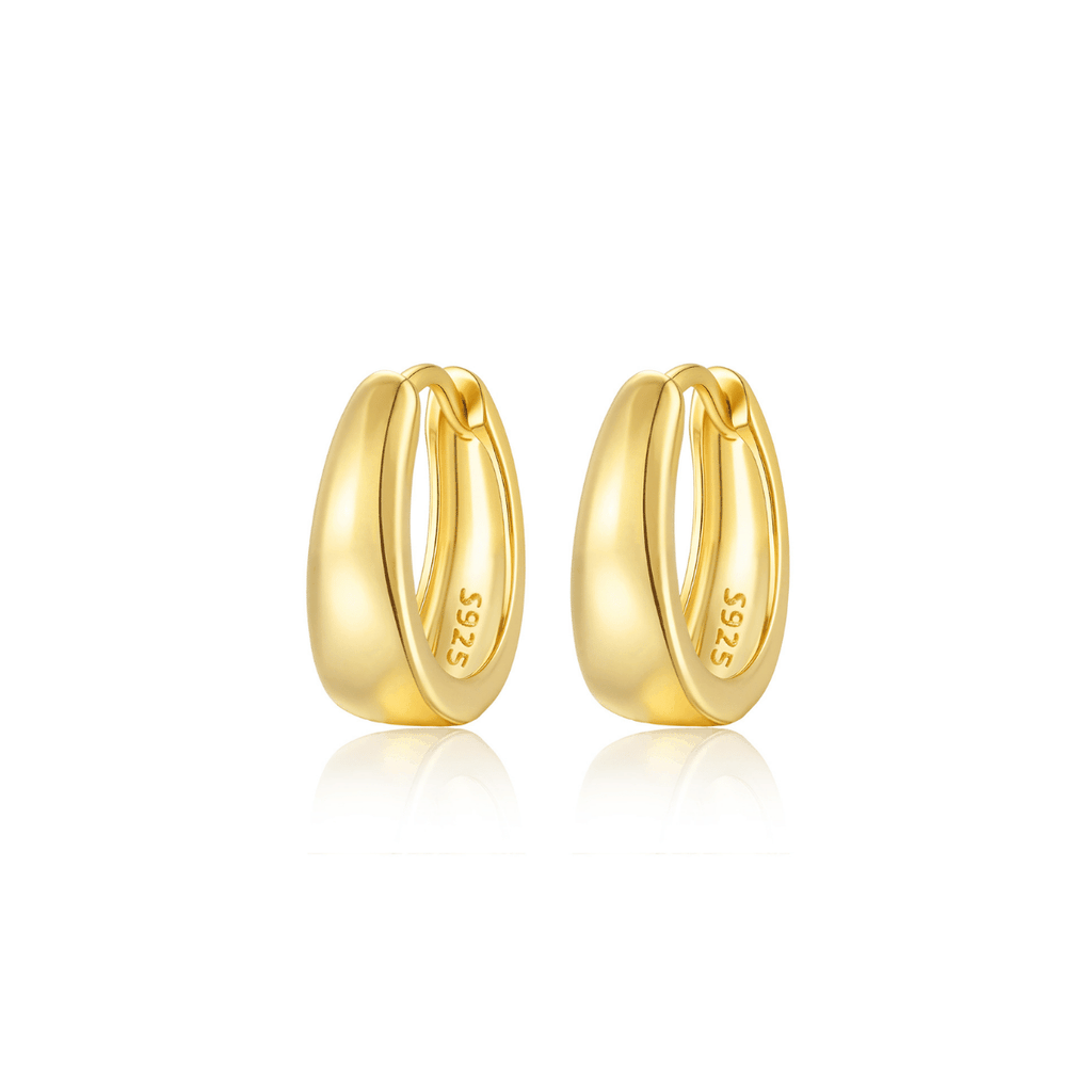 Classic Chunky Hoop Earrings | Khuyên Tai Sterling Silver 925 Phủ Bạch Kim/Vàng 18K