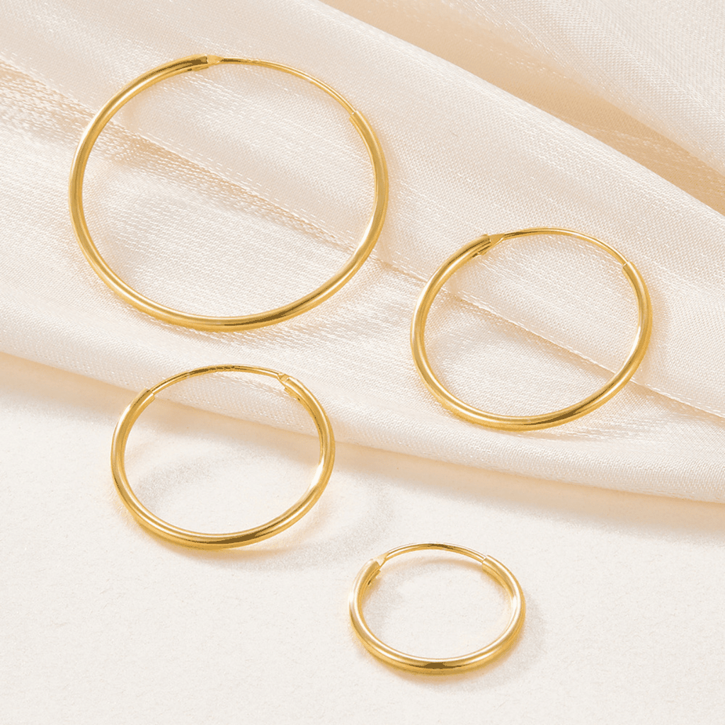 Urban Large Hoop Earrings | Khuyên Tai Sterling Silver 925 Phủ Bạch Kim/Vàng 18K