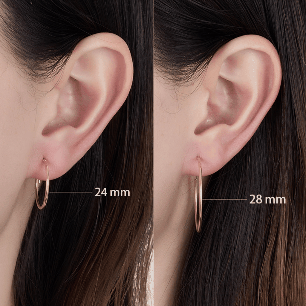 Urban Large Hoop Earrings | Khuyên Tai Sterling Silver 925 Phủ Bạch Kim/Vàng 18K