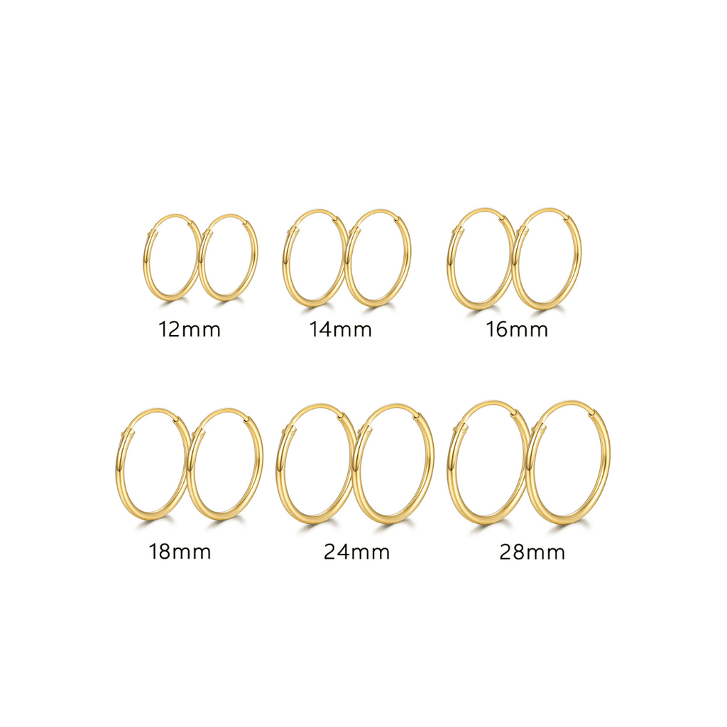 Urban Large Hoop Earrings | Khuyên Tai Sterling Silver 925 Phủ Bạch Kim/Vàng 18K