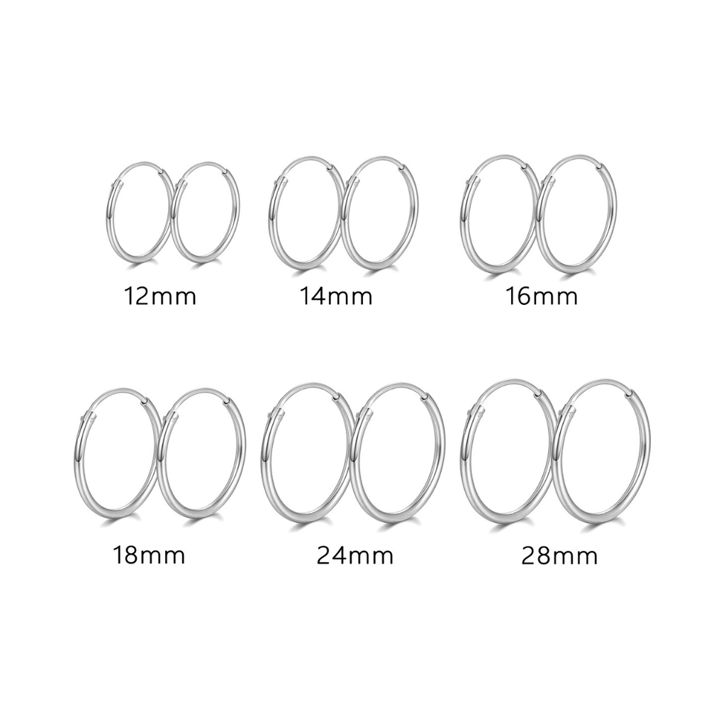 Urban Large Hoop Earrings | Khuyên Tai Sterling Silver 925 Phủ Bạch Kim/Vàng 18K