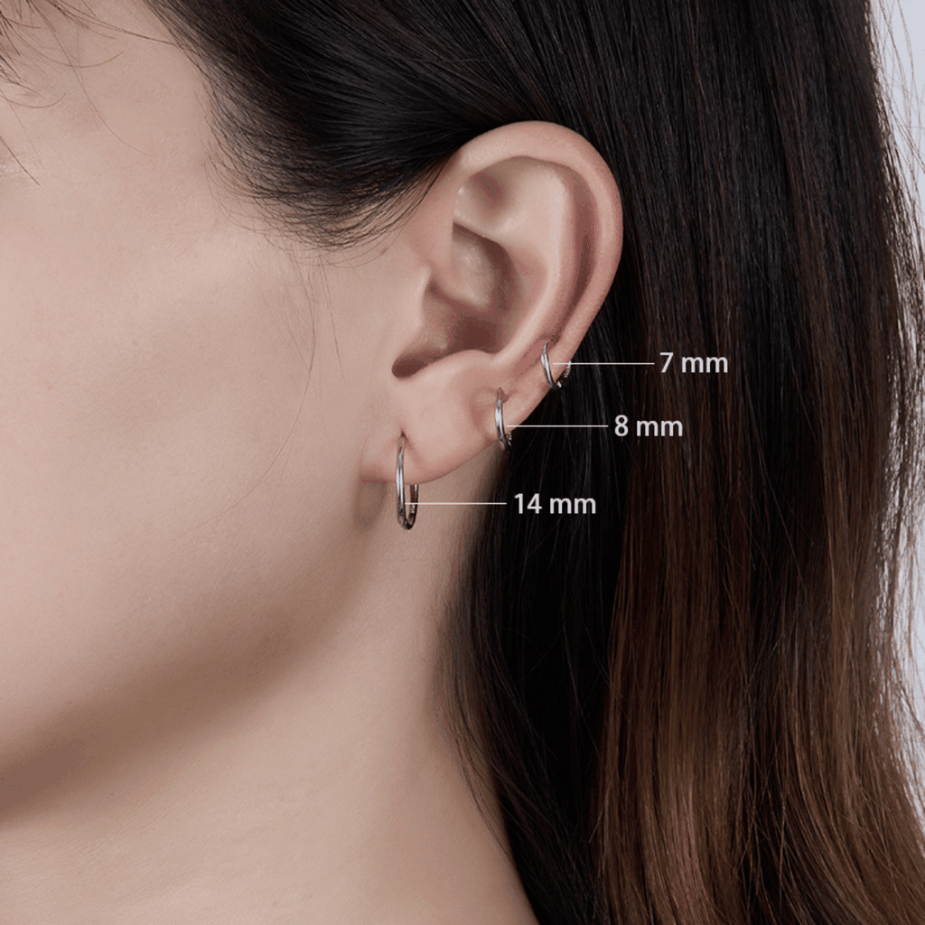 Essential Slim Hoop Earrings | Khuyên Tai Sterling Silver 925 Phủ Bạch Kim/Vàng 18K