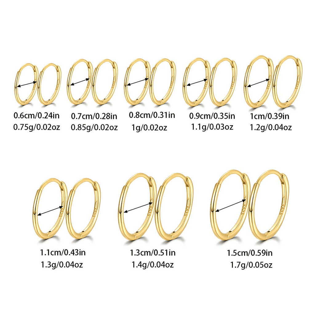 Essential Slim Hoop Earrings | Khuyên Tai Sterling Silver 925 Phủ Bạch Kim/Vàng 18K