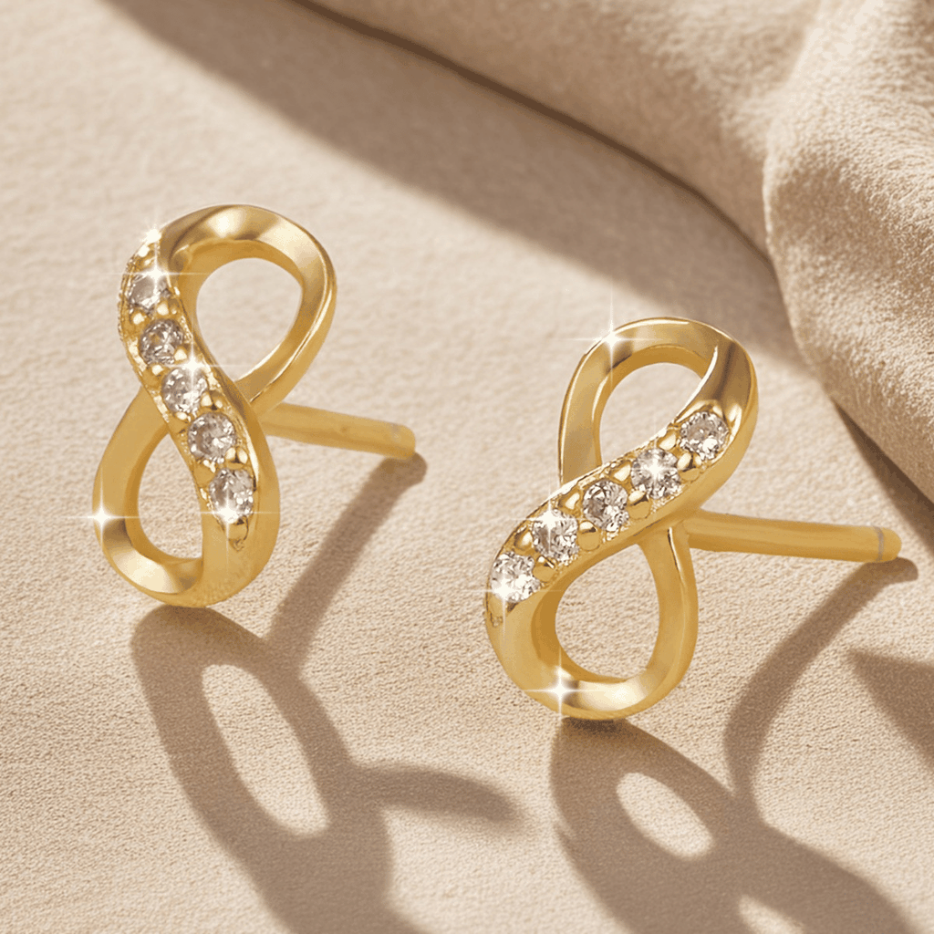 Infinite Sparkle Stud Earrings | Khuyên Tai Sterling Silver 925 Phủ Bạch Kim/Vàng 18K