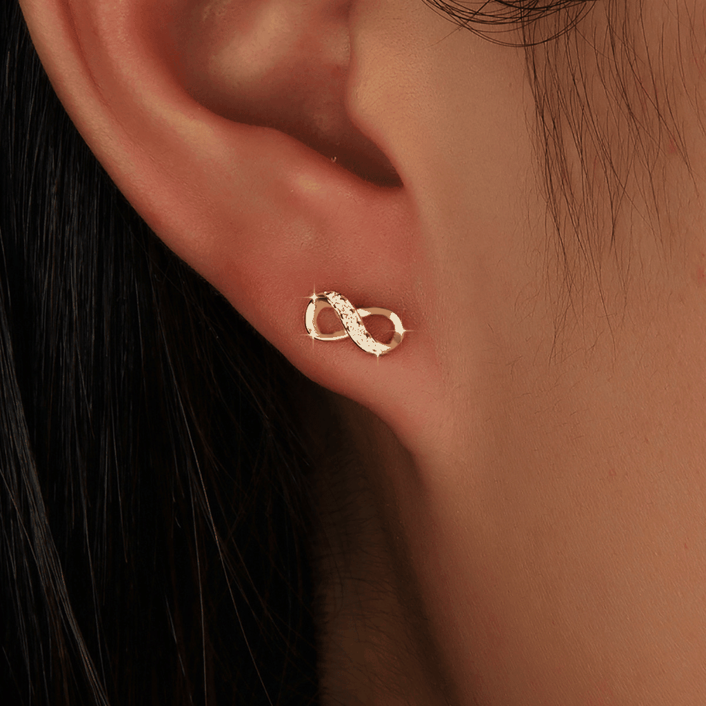Infinite Sparkle Stud Earrings | Khuyên Tai Sterling Silver 925 Phủ Bạch Kim/Vàng 18K