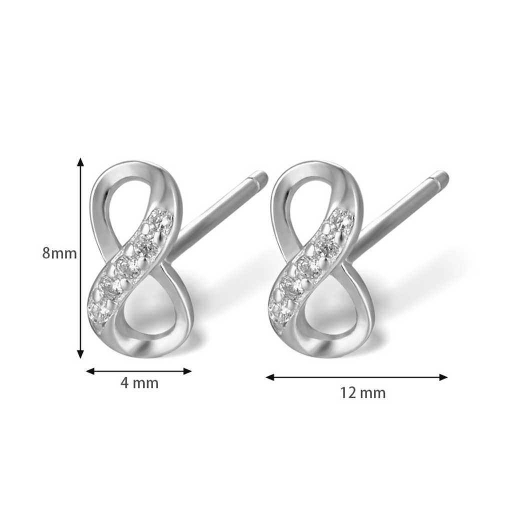 Infinite Sparkle Stud Earrings | Khuyên Tai Sterling Silver 925 Phủ Bạch Kim/Vàng 18K