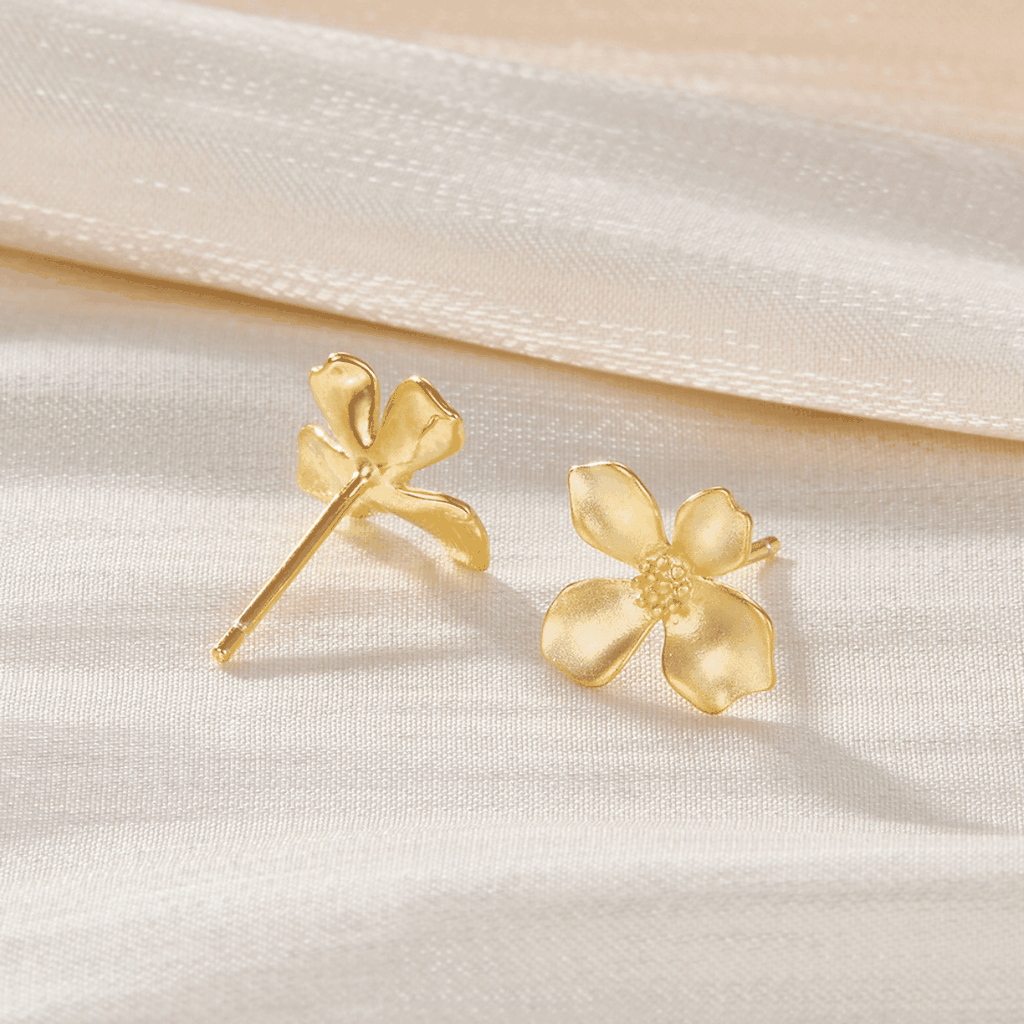 Ochna Blossom Stud Earrings | Khuyên Tai Sterling Silver 925 Phủ Bạch Kim/Vàng 18K