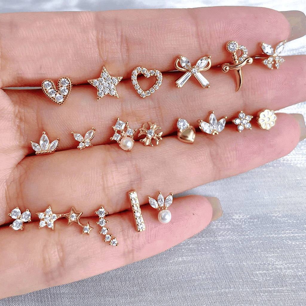 Dainty Mix Piercing | Khuyên Tai Sterling Silver 925 Phủ Bạch Kim/Vàng 18K