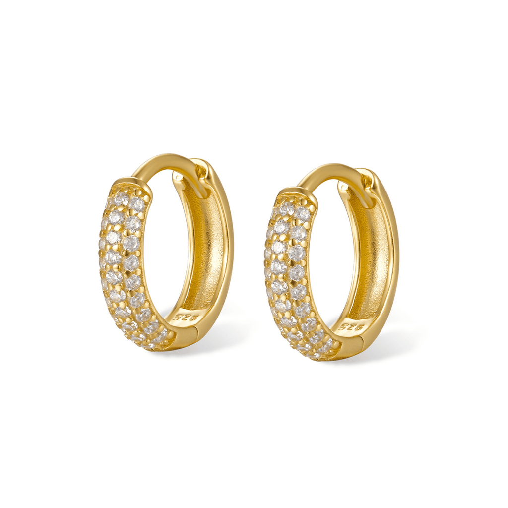 Triple Sparkle Hoops Earrings | Khuyên Tai Sterling Silver 925 Phủ Bạch Kim/Vàng 18K