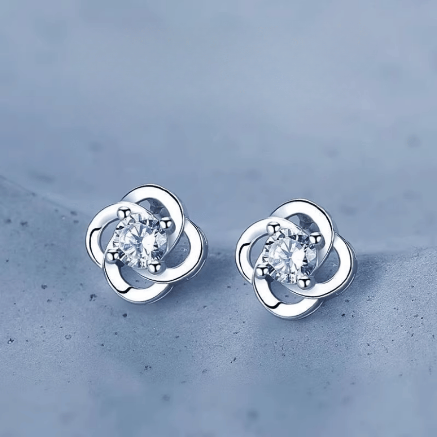 Eternal Circle Stud Earrings | Khuyên Tai Moissanite 2 Carat Round Cut | Sterling Silver 925 | Kèm Giấy Kiểm Định GRA