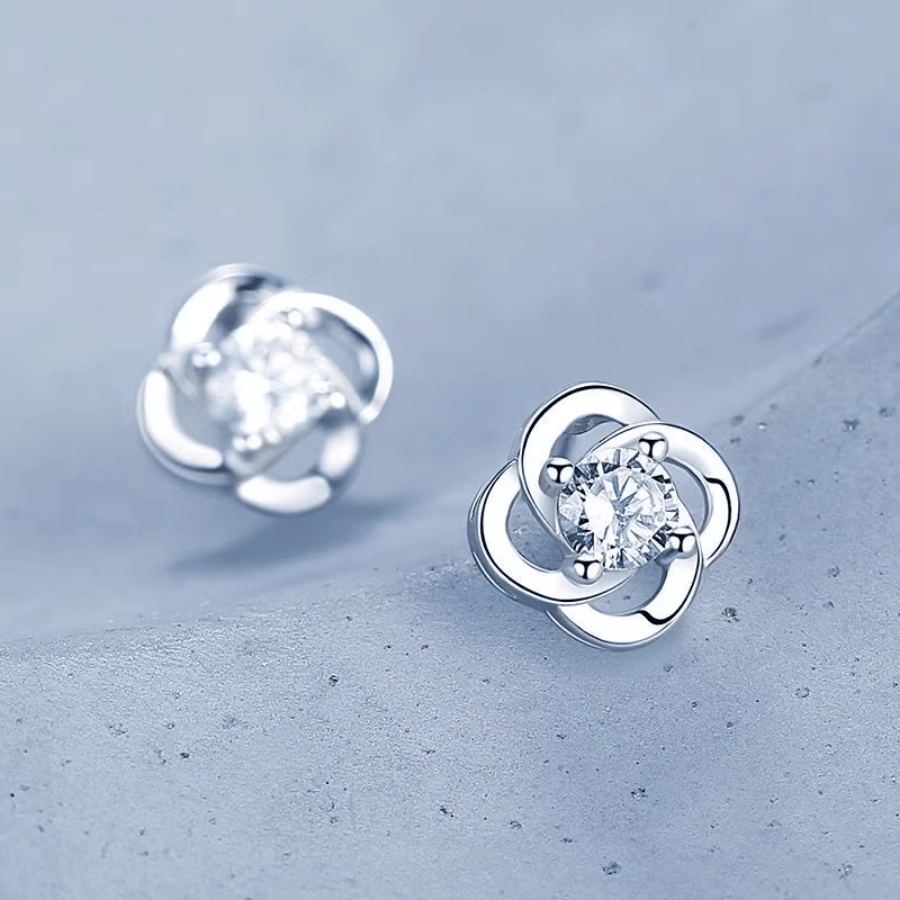 Eternal Circle Stud Earrings | Khuyên Tai Moissanite 2 Carat Round Cut | Sterling Silver 925 | Kèm Giấy Kiểm Định GRA